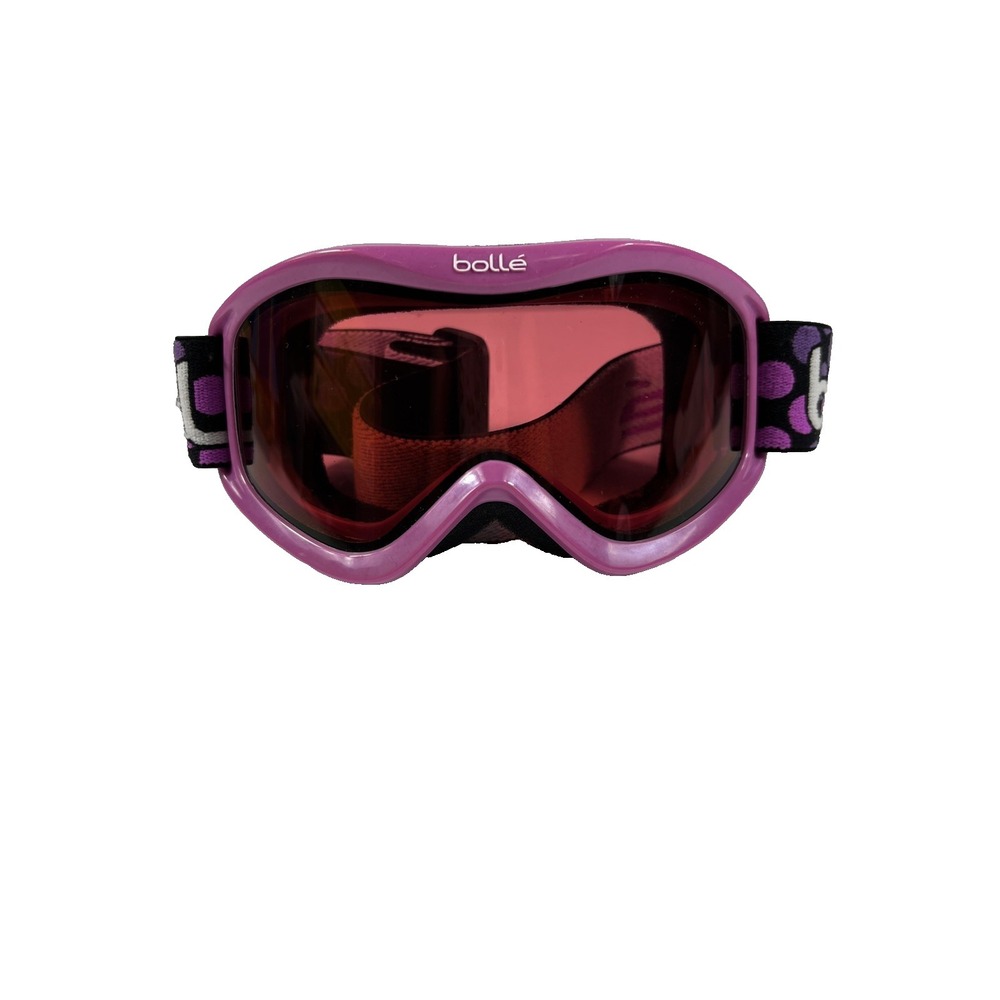 BOLLE SKI GOGGLES Pink Frames Red Clear Lenses Snowboard Black Adjustable Strap